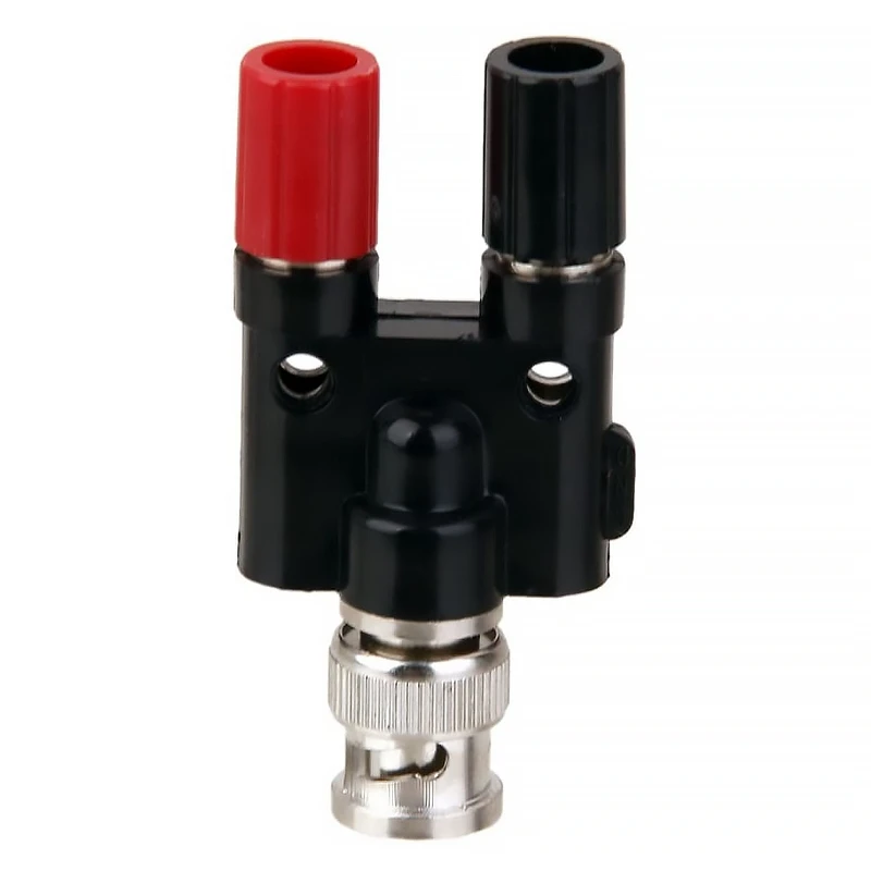 Banana Plug Splitter Connector, BNC macho para 2x4mm fêmea Jack soquete adaptador, 4mm