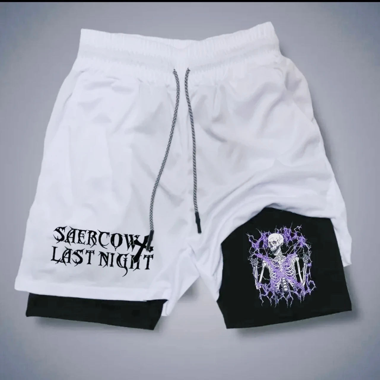 

Summer New Quick-drying Shorts Men's 2-in-1 Personalized Trend Double-layer Sweatpants Beach Pants Fitness Breathable Sportswear