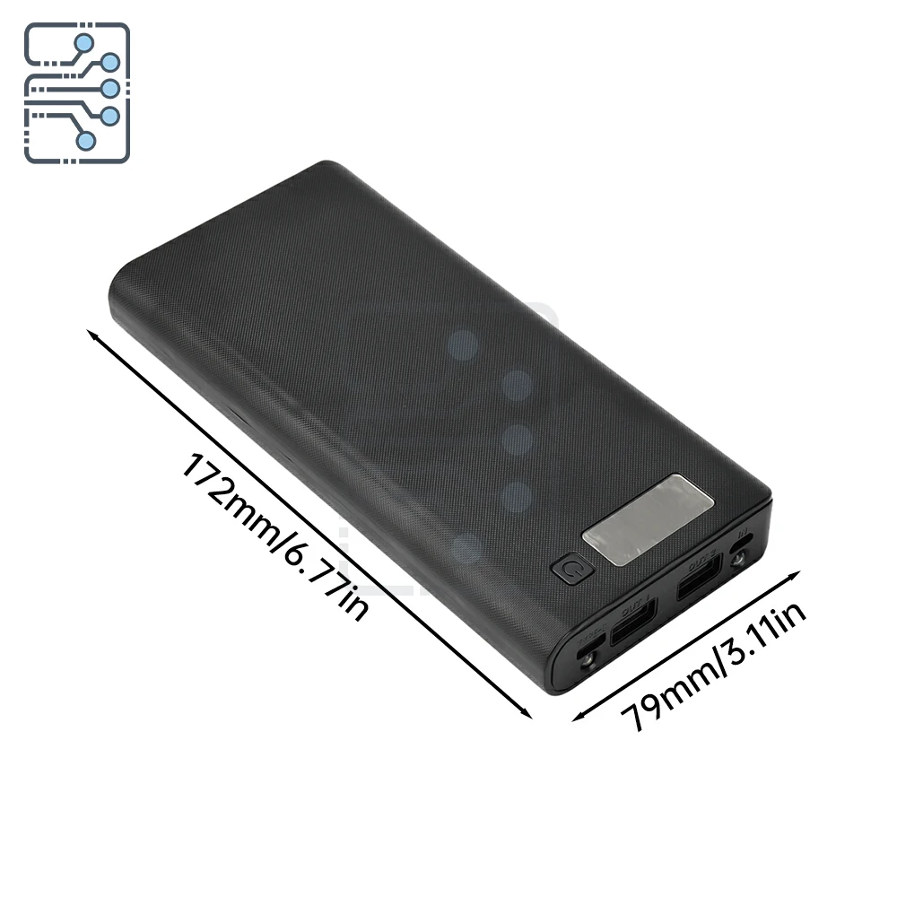 8*18650 Power Bank Power Bank Battery Box Digital LCD Screen Power Bank Case Portable Dual USB Micro Type-C Charging Case