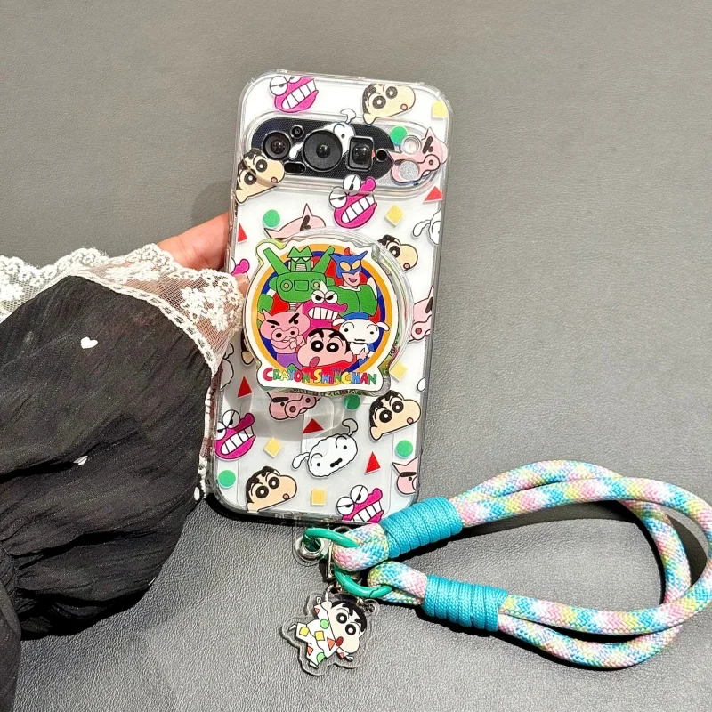 Crayon shin-chan capa de telefone para google pixel 9 10 pro xl 10proxl 9pro shinchenohara shiro titular magsafe capa magnética casos