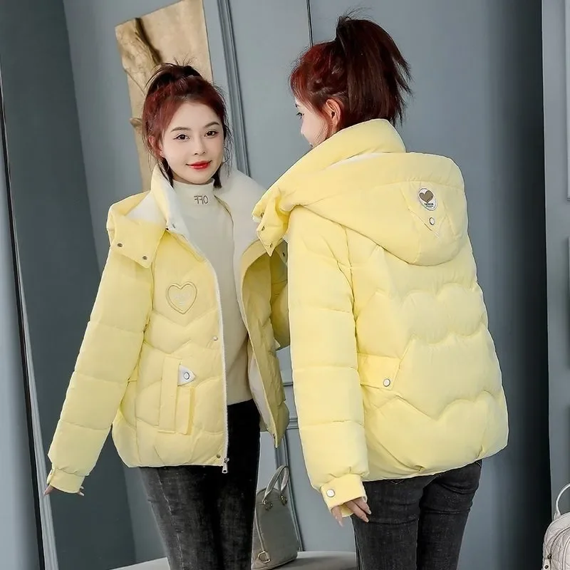 Winter New Thick Warm Parka Bright Wash-Free Loose Hooded Fashion Down Cotton Coat Chic Cotton-Padded Jacket Women\'s Outwear