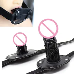 Women Open Mouth Gag Penis Plug Oral Dildo Fetish SM Bondage Restraints Sex Adult Game Toys for Couples