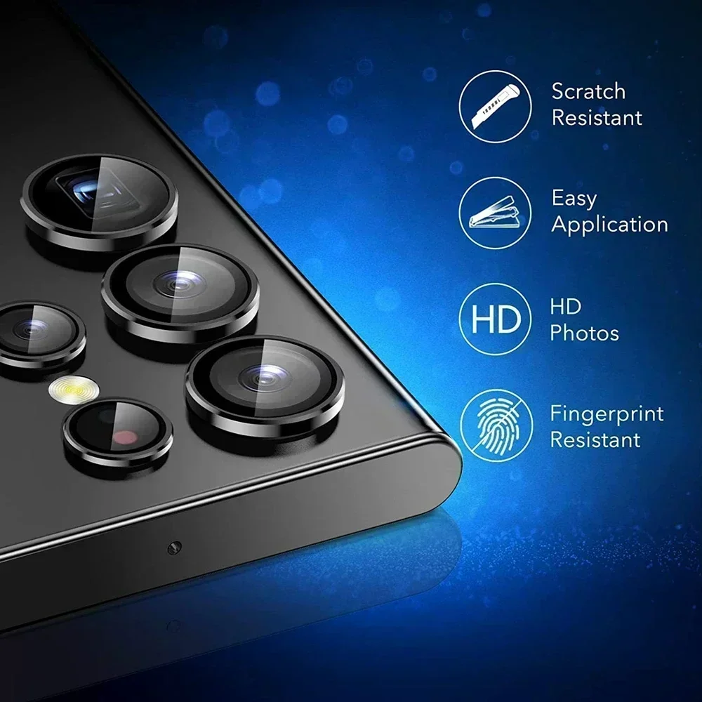 Kamera Metallring schutz für Samsung Galaxy S23 Ultra Kamera Objektiv Film S23ultra zurück gehärtetes Glas