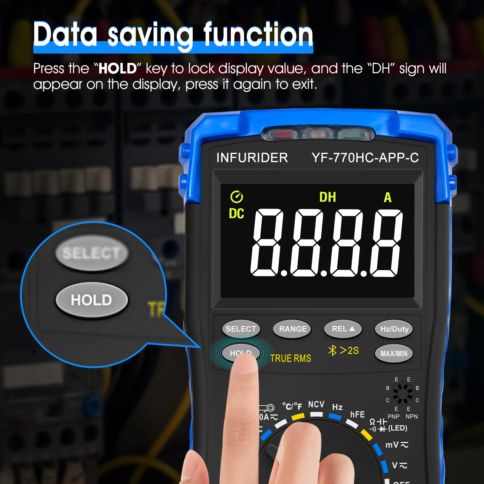 6000 Counts Digital Multimeter - Pocket Multi Meter for Car Testing, AC/DC Voltage, Current, Temperature & Continuity