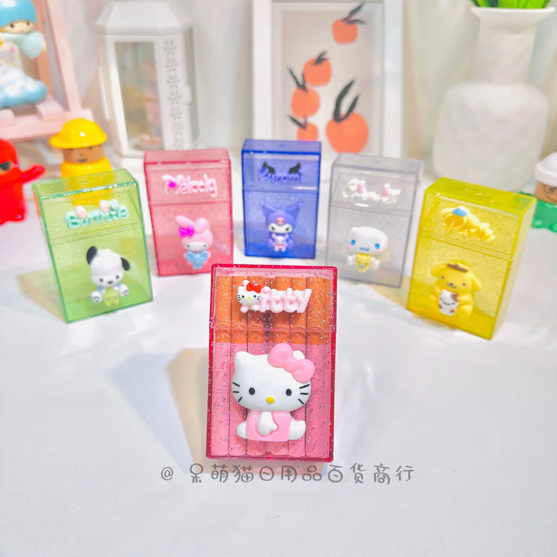 

Kawaii Sanrio Hello Kitty Cigarette Case Y2K Kuromi Cinnamoroll My Melody Anime Smoking Storage Portable Cigarette Case Box Gift