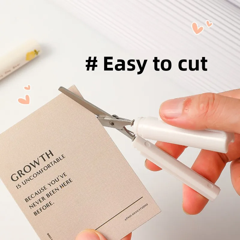 Pen-shaped Portable Scissors Mini Compact Student Handmade DIY Scissors Creative Folding Round Head Safety Small Scissors