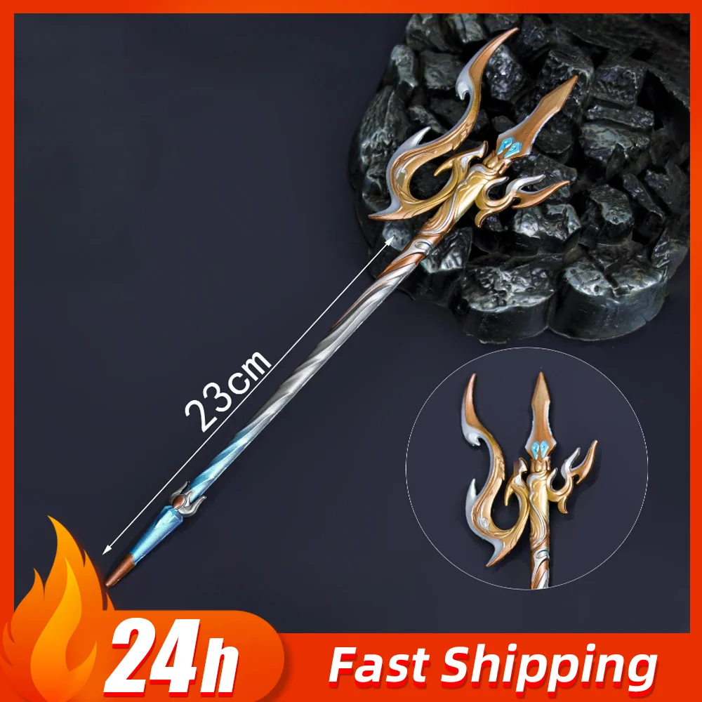 23 cm Naraka: Bladepoint Game Perifere Dragon Shaker Speer wapens Model Metaal Vervaardigd Desktop Ornamenten Geschenken Speelgoed voor Jongens