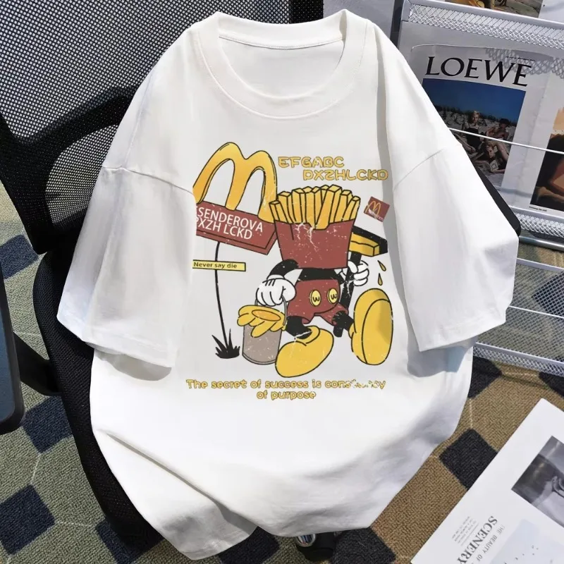 

New Disney Mickey Summer Short-sleeved T-shirt Men and Women Loose Casual Tops Sports Breathable Quick-drying Tops Short Sleeves
