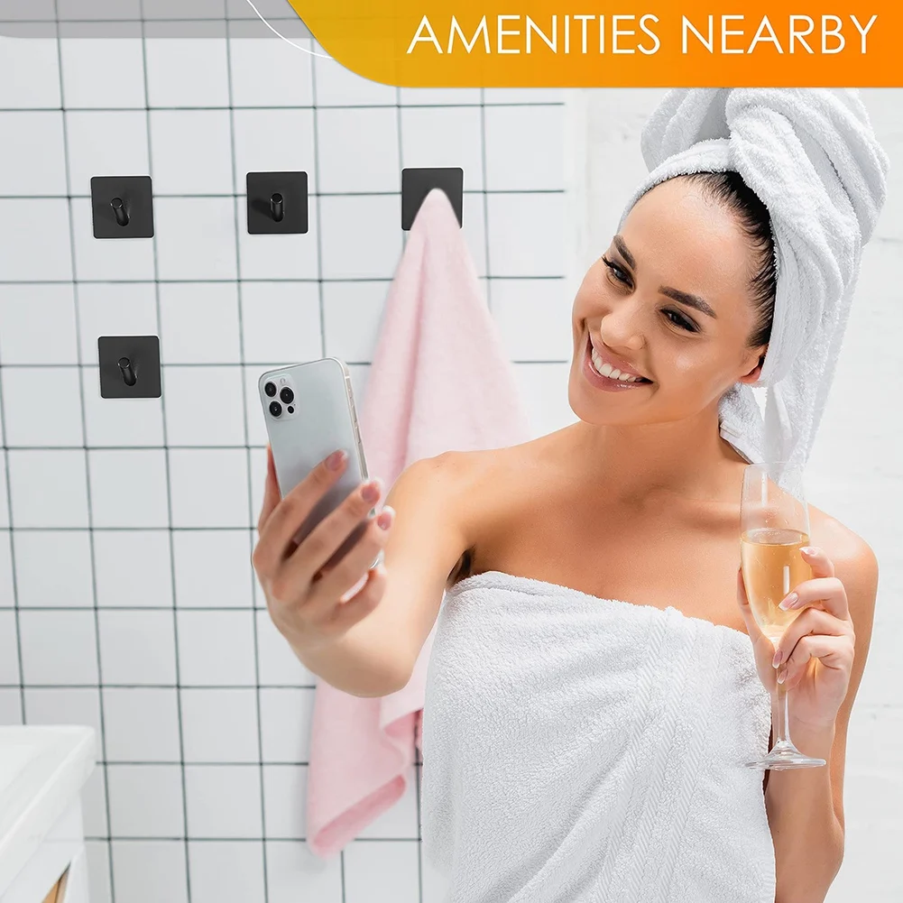 

Крючки ABHB-Hooks: Толстые самоклеящиеся крючки для одежды за дверью, для ванной комнаты, без следов.