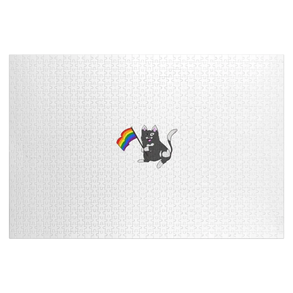 

LGBT Pride Cat Jigsaw Puzzle Wood Name Custom Gifts Puzzle