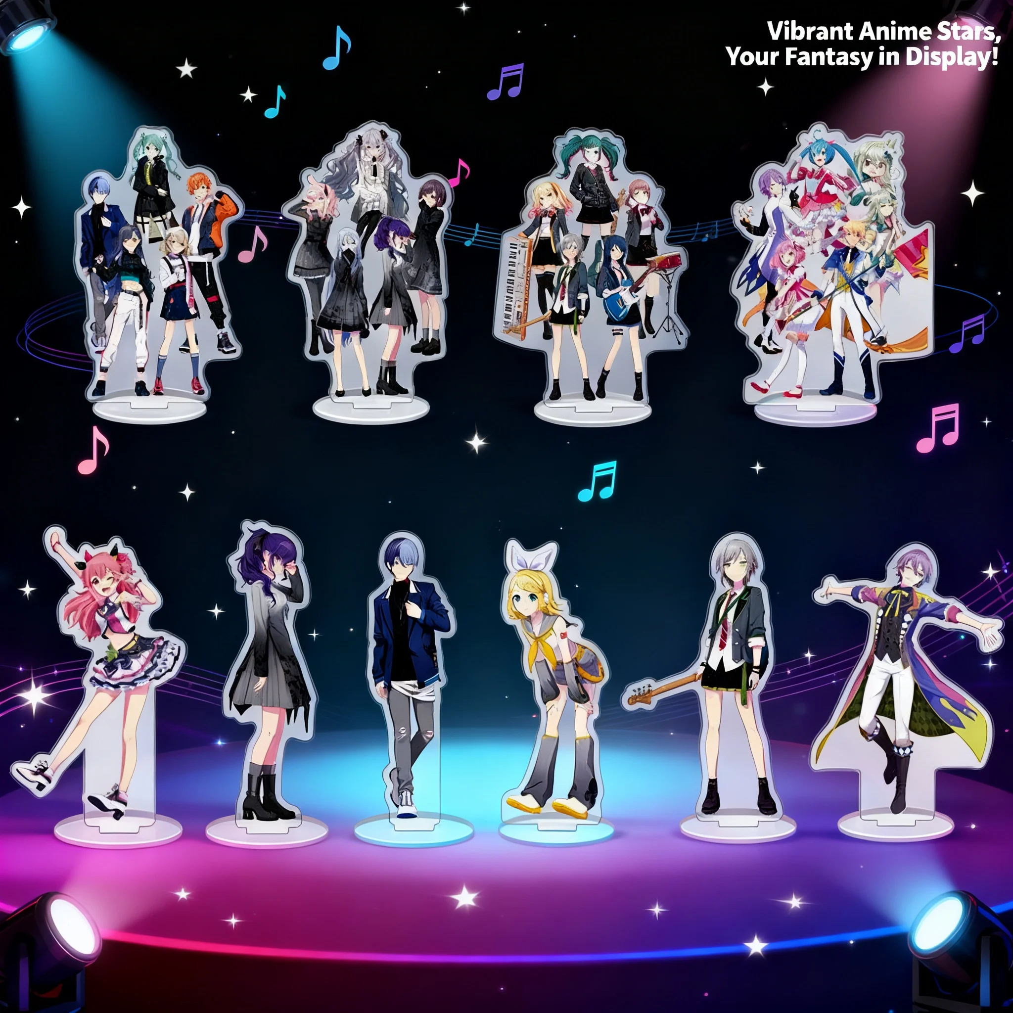 Figura Acrílica de Anime del Proyecto World Project, Hatsune Miku Kagamine Rin, 15 cm, Decoración de Escritorio, Regalo Coleccionable para Fans