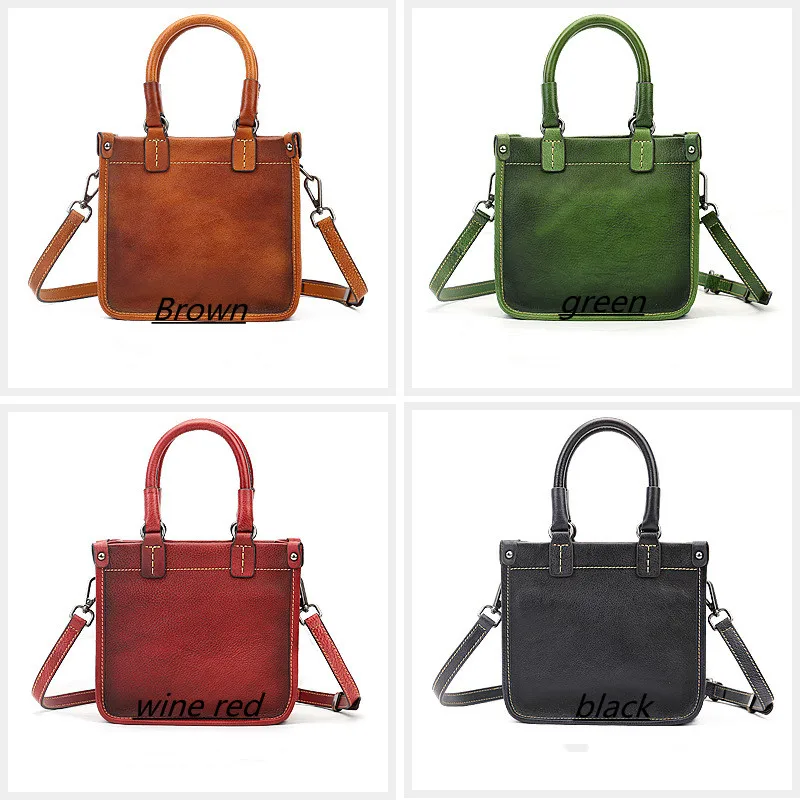 

Simple Women's Bag Retro Style Solid Color Small Square Bag Shoulder Messenger Bag HandBag