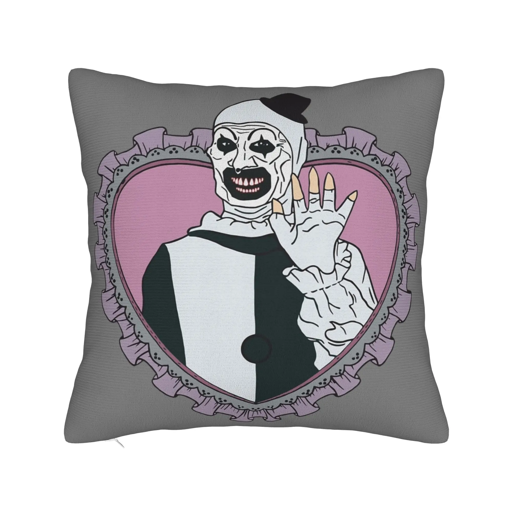 Cute Terrifier Love Horror Pillowcase Printing Polyester Cushion Cover Decorations  Throw Pillow Case Cover Car Square 45X45cm
