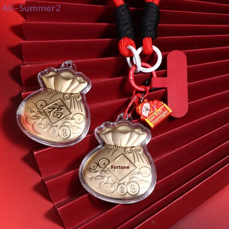 

{Summer2} 2026 золотой цвет, сумка Lucky Fu, кулон, брелок для рюкзака, очаровательное украшение, новогодний подарок, ремешок для телефона
