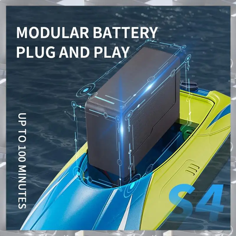 A84F-2.4G محرك الدفة المزدوج مقاوم للماء قارب عالي السرعة هدية للأطفال نموذج سفينة التحكم عن بعد متينة باللون الأحمر