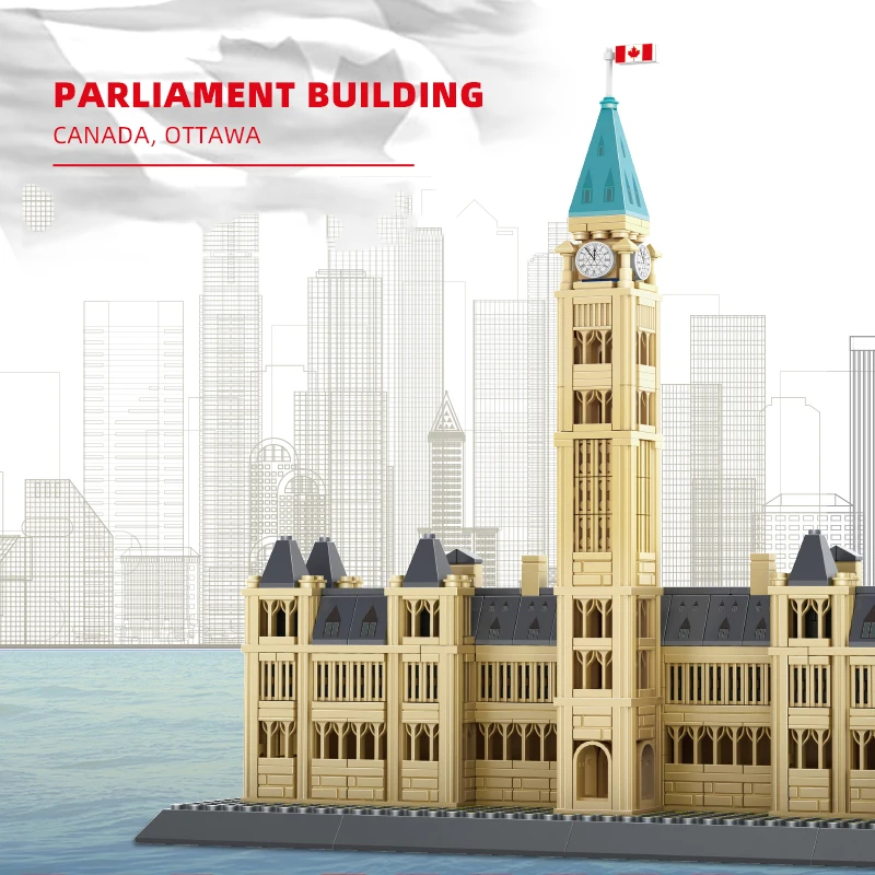 Famous Architecture Parliament Buildings 608pcs Puzzle Building Block Set MOC Bricks Kid\'s Educational Toy Juguetes 4221