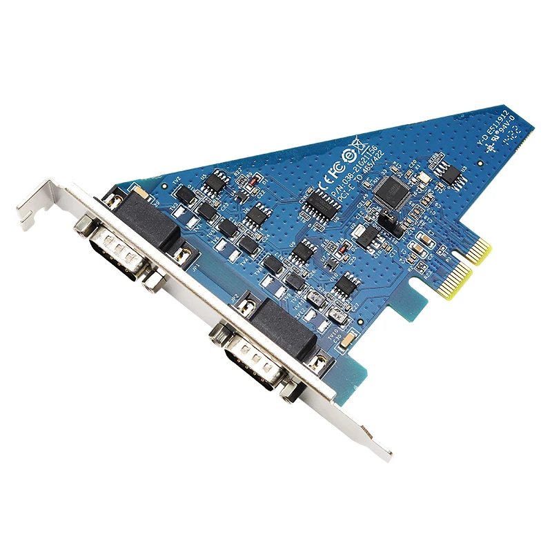 Discount PCI-E to RS-485 RS-422 High Speed Serial Card 2 Ports R485 RS422 to PCIE Converter DB9 COM Adapter UT-7922A