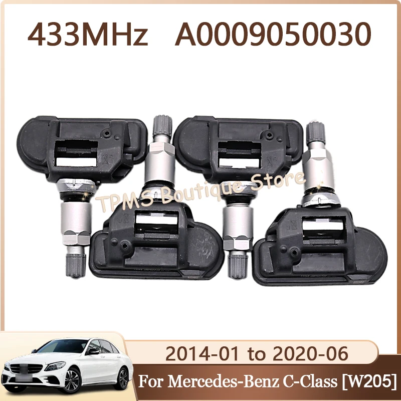 

Car Tire Sensors System Tyre Pressure Sensor 4pcs 433MHz A0009050030 For Mercedes-Benz C-Class B-Class G-Class E-Class SLS SLK