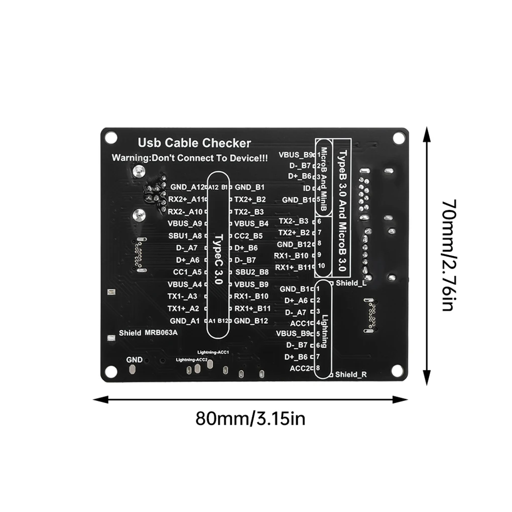 PCB Short Circuit On-off Switch USB Line Data Tester Tool And LED Indicators Will Display Function With Shell