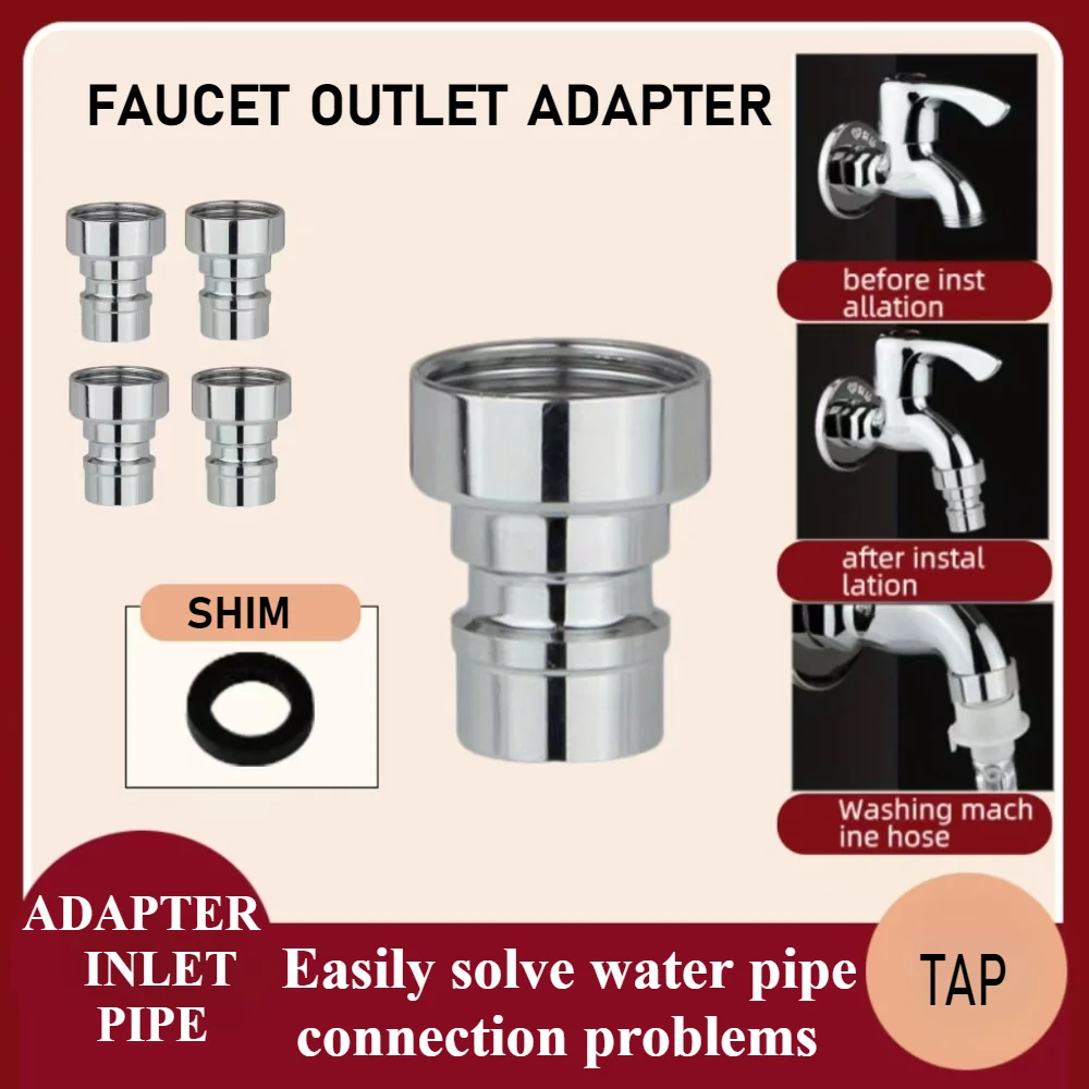 Encaixe de tubulação de aço inoxidável 304, 4 unidades, rosca fêmea, torneira de água, conector de extensão, acessórios de cozinha, filtro de agua