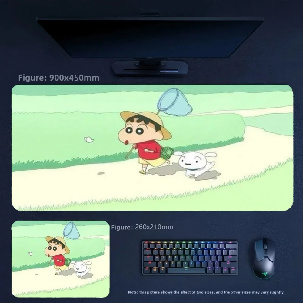 Office Fashion Animation Crayon Shin-chan Leather Non-slip Leather Mouse Pad Animation High Value Large Size 90x45cmTable Mat