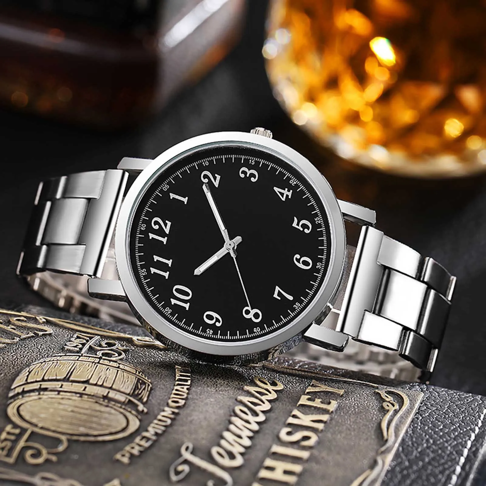 Men Luxury Watches  Simple Dial Quartz Watch Stainless Steel Strap Casual Bracele Watch Business Wristwatch Relogio Masculino