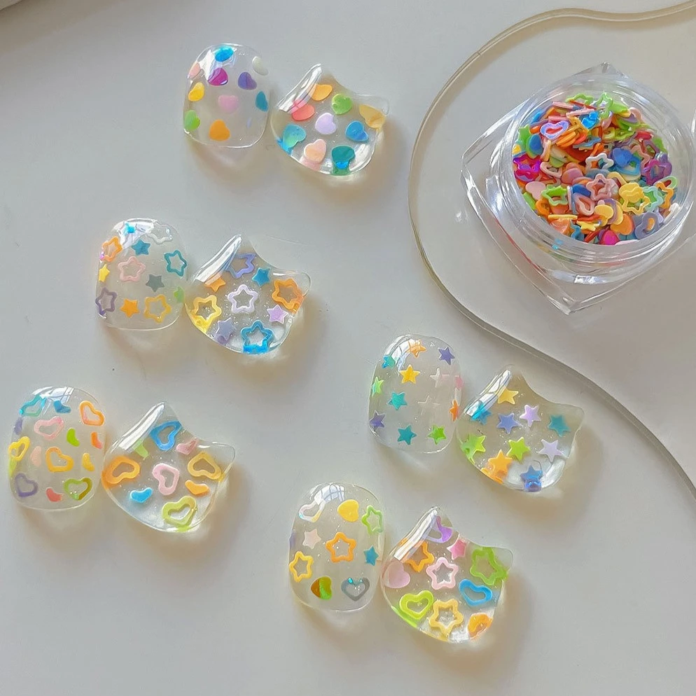 

Exquisite Star Love Heart Sequin Colorful Hollow Korean Glitter Powder Butterfly Moon Ultrathin Nail Art Accessories Decorations