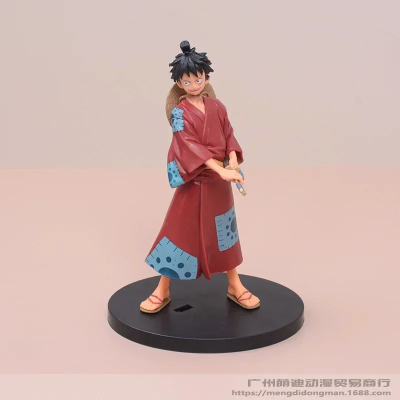 One Piece Anime Figures PVC Model Dolls Kimono Samurai Luffy Roronoa Zoro Action Figure Handmade Home Decor Kid Toys Accessories