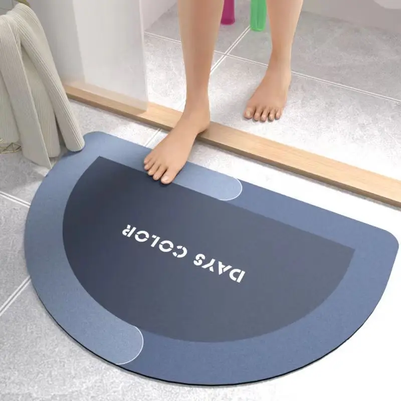 Foot Mat Diatomite Bath Mat Stone Bathroom Rug Earth Absorbent Bath Carpet Non-slip Quick Drying Shower Bathtub FootMat Doormat