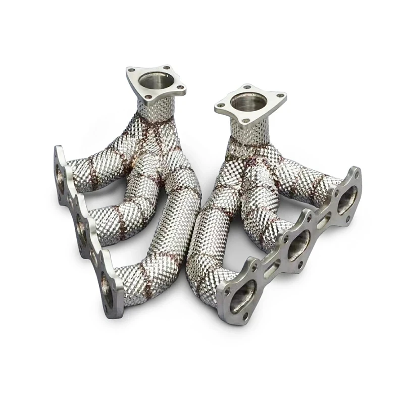 For Porsche 911 992 Engine head section high flow exhaust manifold header no cat downpipe exhaust converter