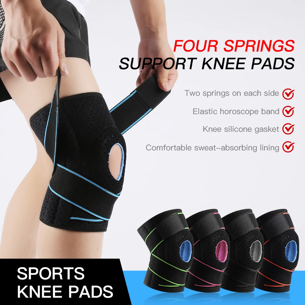 Fitness Kneepad Bandage Pressurized Elastic Knee Pads Arthritis Joints Protector Sports Gear Volleyball Knee Brace Protector