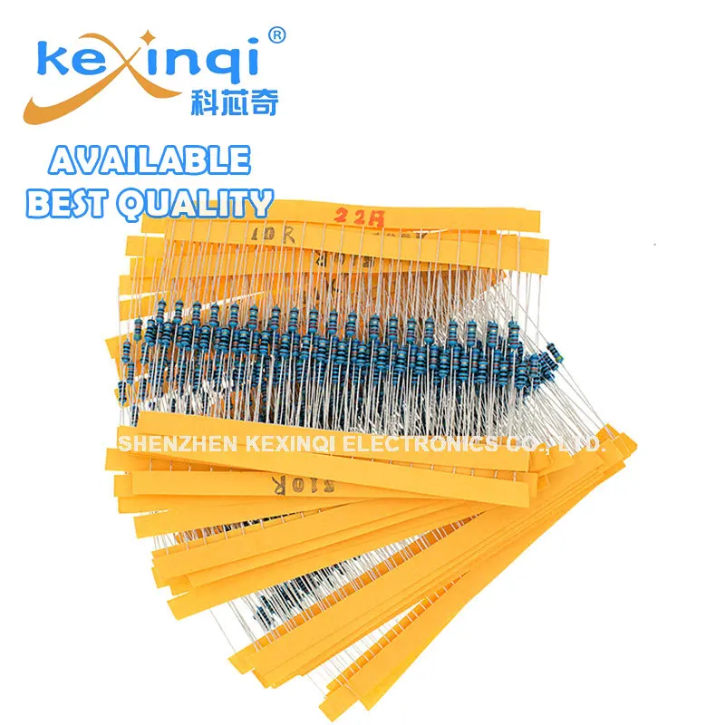 STOCK 600 Pcs 30 Kinds Each Value Metal Film Resistor Pack 1/4W 1% Resistor Assorted Kit Set 14-21 Kexinqi