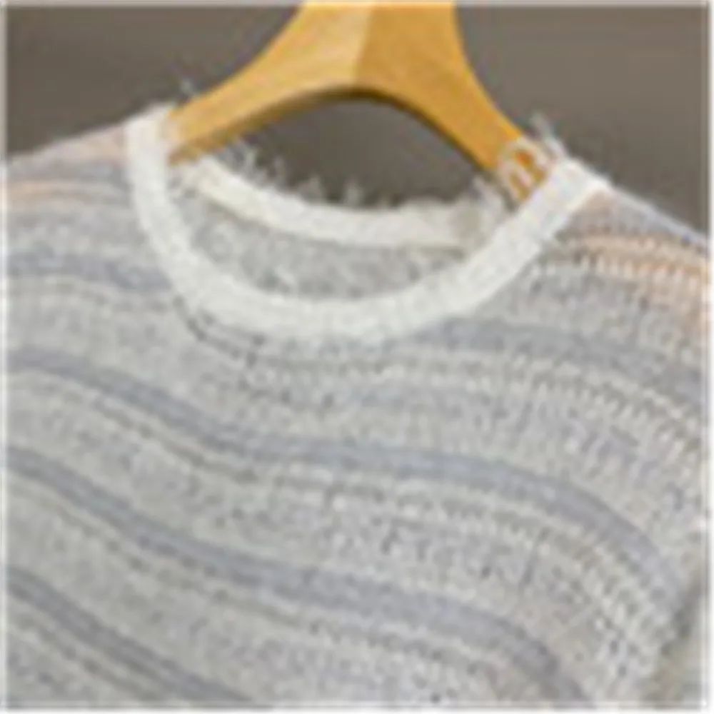 

Women's 25 Autumn/Winter New Round Neck Tassel Sequin Hollow Out Long Sleeved Knitted Pullover