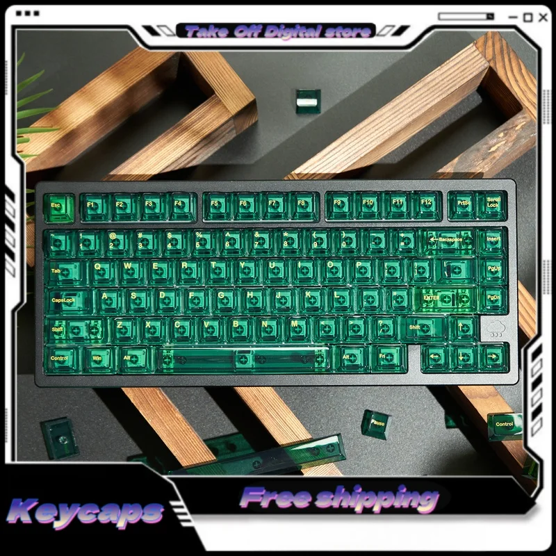 Creative Mechanical Keyboard Keycaps Pc Transparent Material Uv Transfer Printing Process Keycaps Tablet Laptop Keyboard Keycaps