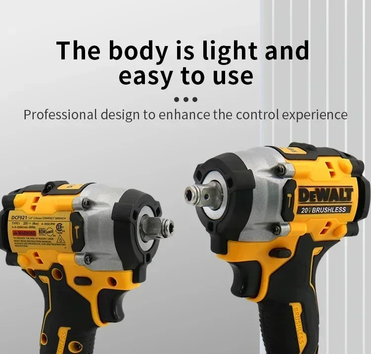 DEWALT DCF921 مفتاح ربط 20 فولت مفتاح ربط صدمي بدون فرش لاسلكي مفتاح شحن متغير السرعة أدوات كهربائية (بدون بطارية)