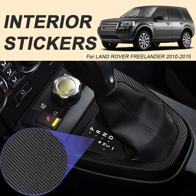 

Car Carbon Black Interior Sticker For LAND ROVER FREELANDER 2010-2015 Lifting Window Panel Decal Gear Inner Door Protective Film