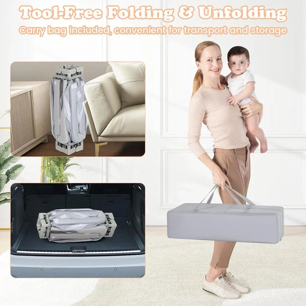 ポータブル折りたたみ式プレイヤード、オーシャンボール50個付き、屋内/屋外ベビーセーフティフェンス、幼児用プレイルーム（50 x 50）