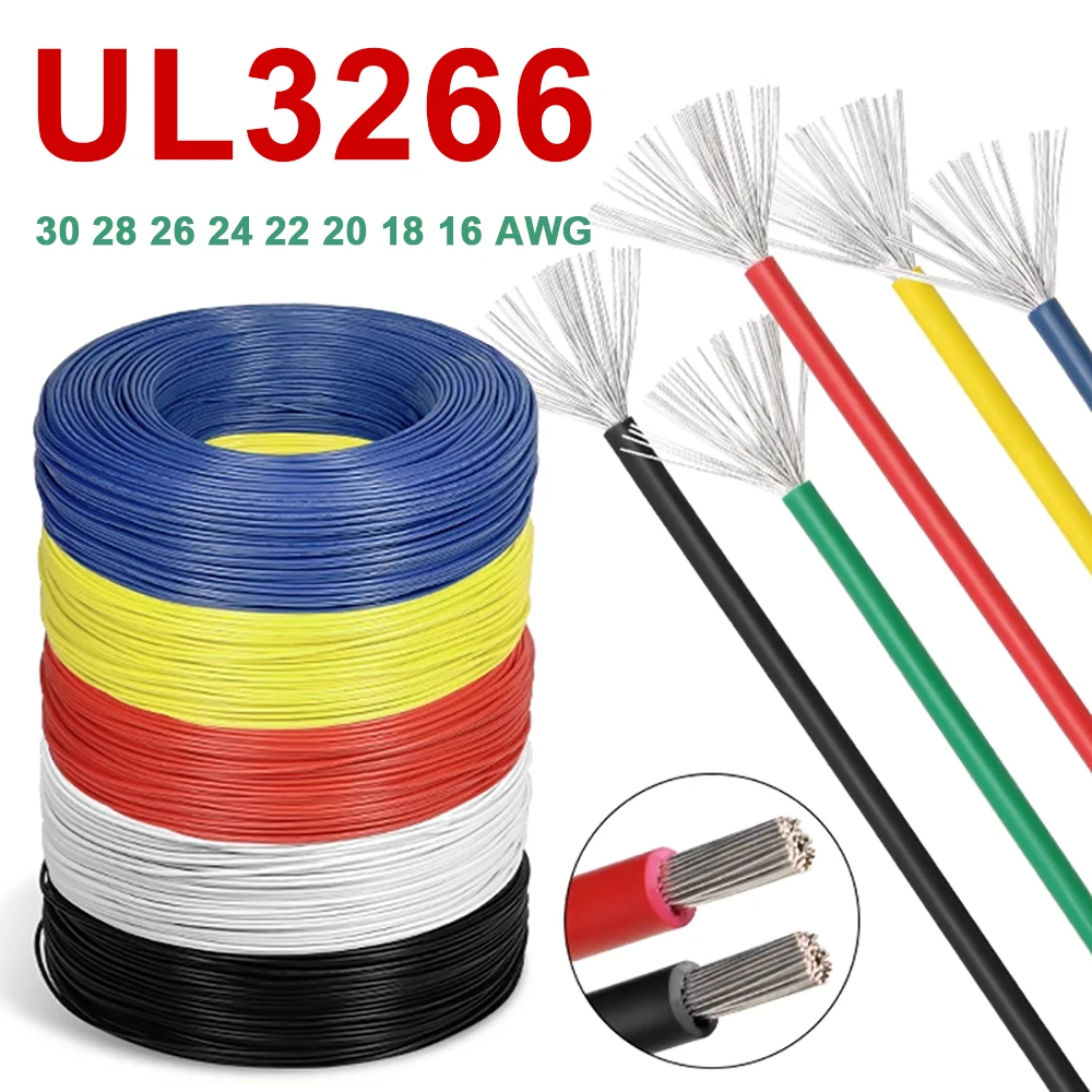 1/5/20m UL3266 Wire Low-Smoke Halogen-Free 30 28 26 24 22 20 18 16 AWG PE Irradiated Household Appliances Tinned Copper Cables