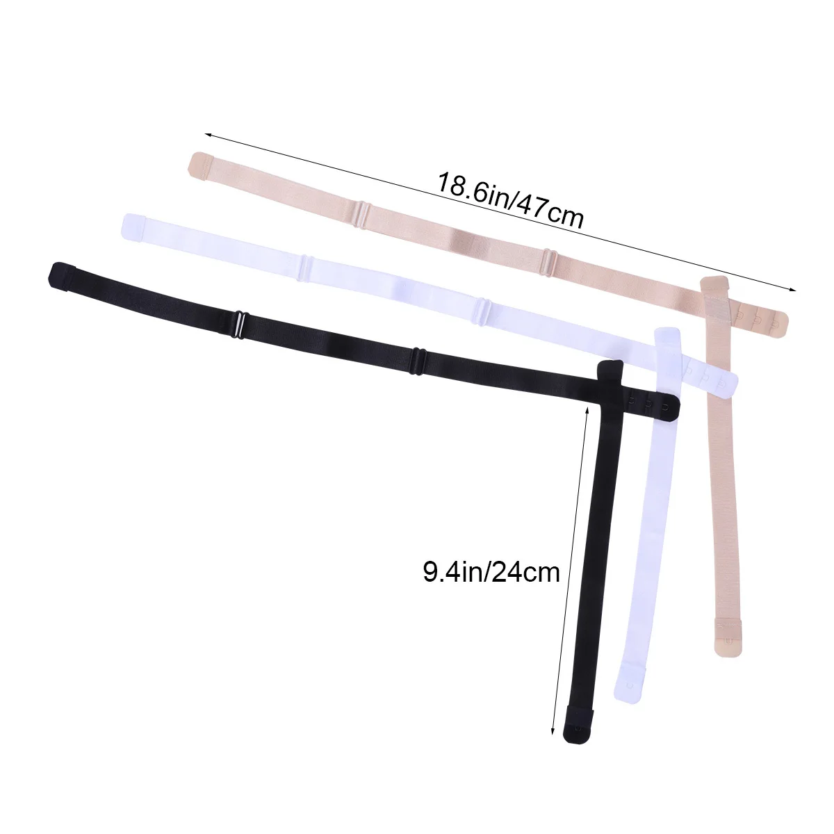 Convertidores extensores de correa de sujetador con espalda baja para mujer, cinturón ajustable de algodón y poliéster duradero para Tops de vestido de verano, 3 uds.