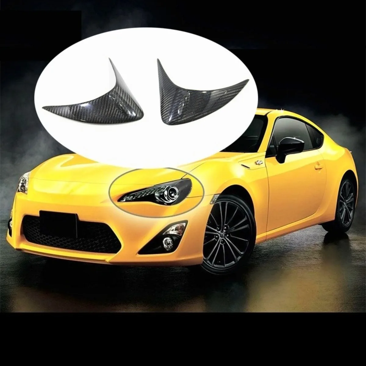 مناسبة لتويوتا GT86 سوبارو BRZ 2012-2021 ألياف الكربون تعديل قوس المصباح الخارجي العين قوس الديكور