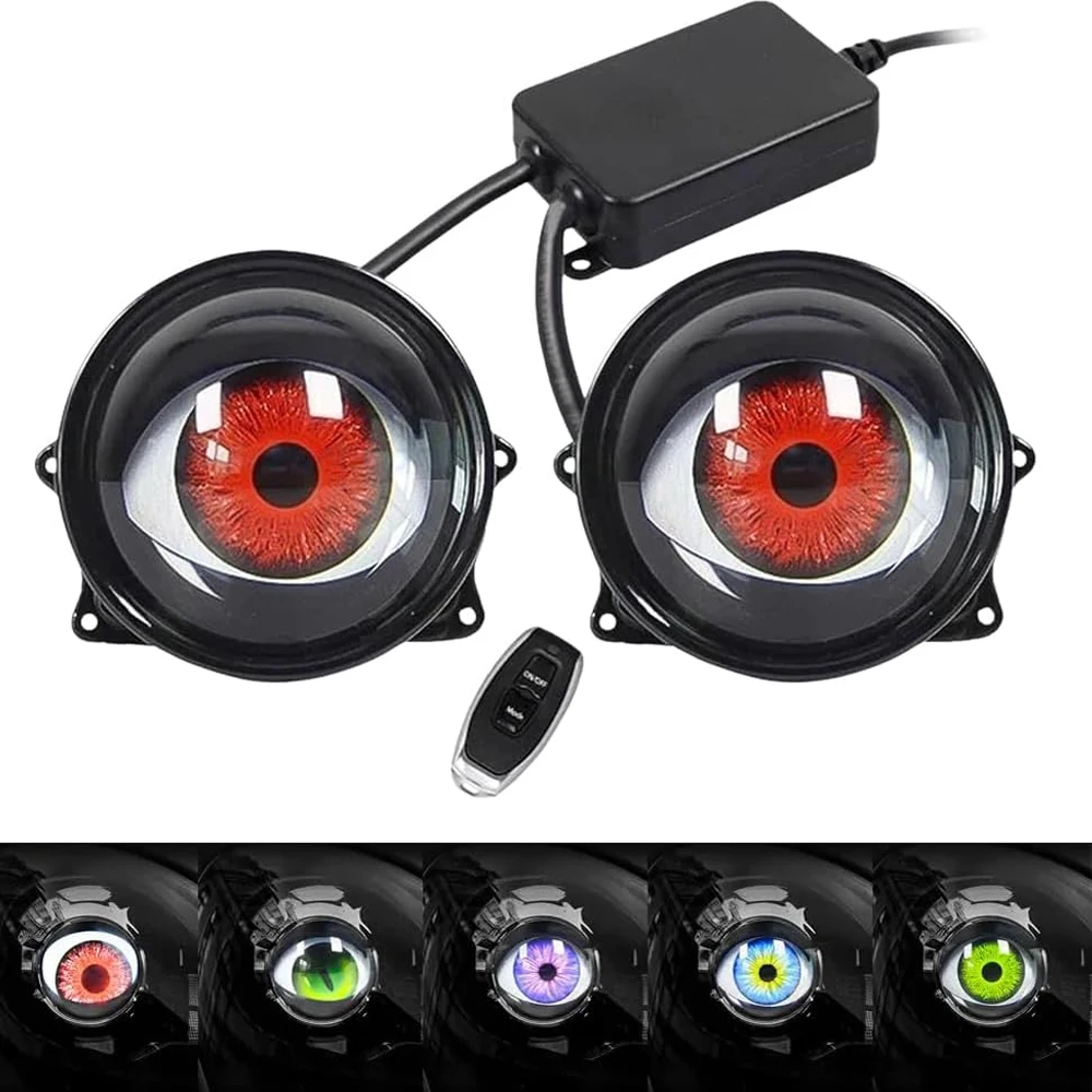 

НОВЫЕ 12-36 В динамические светодиодные автомобильные фары Devil Eyes 3-дюймовый пульт дистанционного управления, модернизированная фара в сборе, автоматический модифицированный светильник Eagle Eye