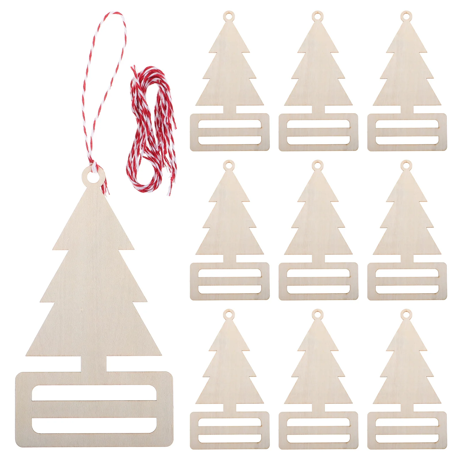 

10Pcs Wooden Christmas Tree Tags Unfinished Blank Cutouts DIY Painting Craft Supplies for Festive Decor Multi Use