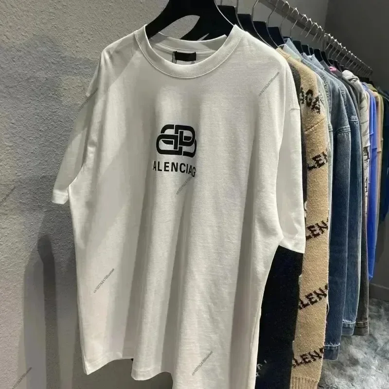 T-shirty męskie Letnia moda Marka Casual Luźne modne wysokiej jakości bawełniane koszulki damskie Alfabet Graffiti Drukuj Luksusowa odzież