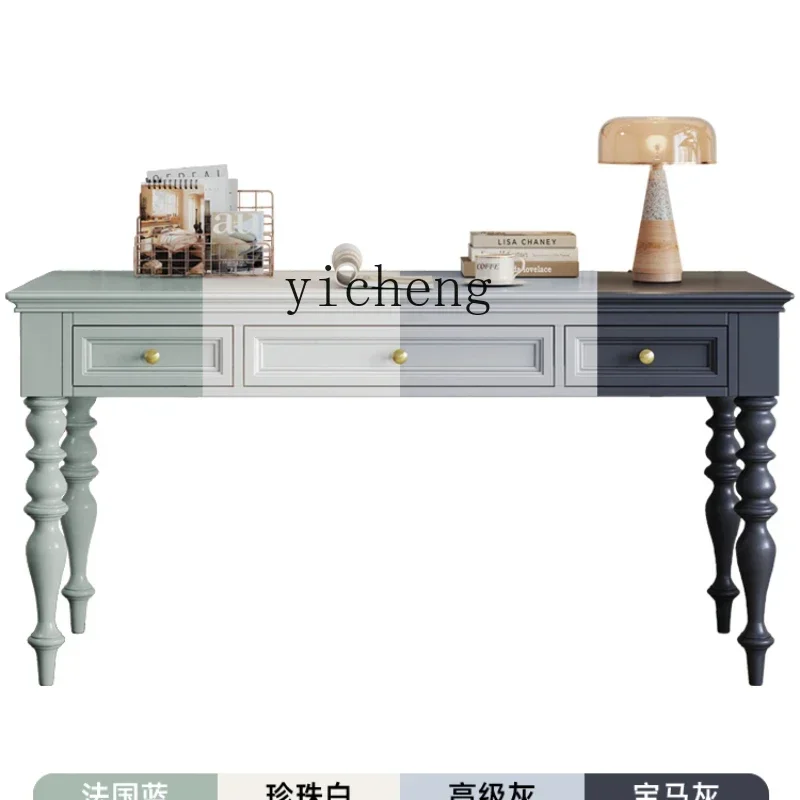 

Solid Wood Desk Adult Home Use Bedroom Large and Small Apartment Type Computer Desk Cream Style Study Table Retro Style