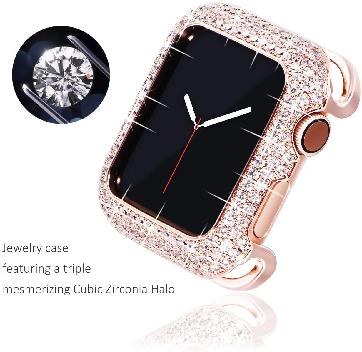 Luxury Bling Cases For Apple Watch 45mm 41mm Diamond Bumper Protective Case for Apple Watch Cover 38MM 42MM 40MM 44MM 9 8 7 SE 6