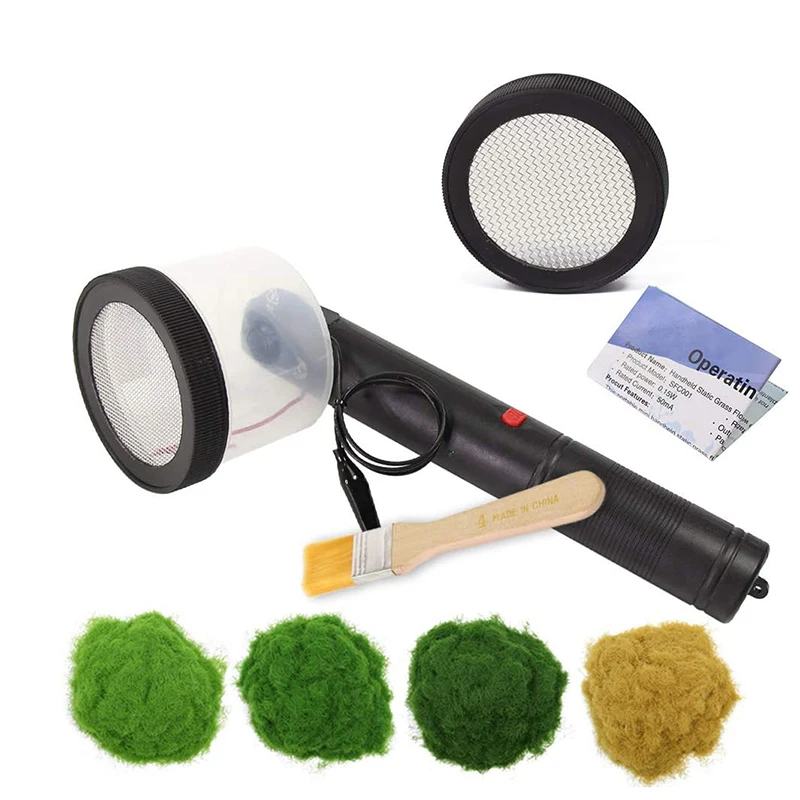 Flocking Kit Static Grass Applicator ABS Mini Flocking Machine with Antislip Handle for DIY Scenic Modelling Sand Table