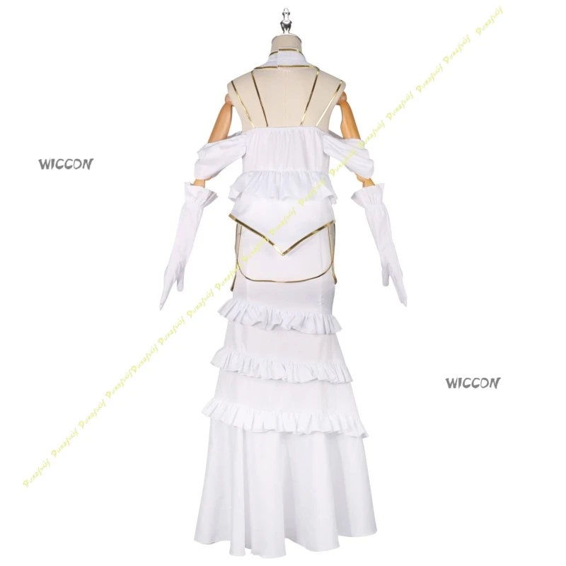 أزياء تنكرية أنيمي فوق ألبيدو فستان بناتي شعر مستعار تنورة لورد إكسسوارات مثيرة تنورة بيضاء بدلة حفلات نسائية عيد الميلاد والهالوين #4