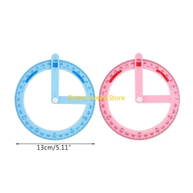 W89C PROTRACTOR SUCHED 360 Grados Ruler Circle Classroom Math Geometry Herramientas redacción Papelería para