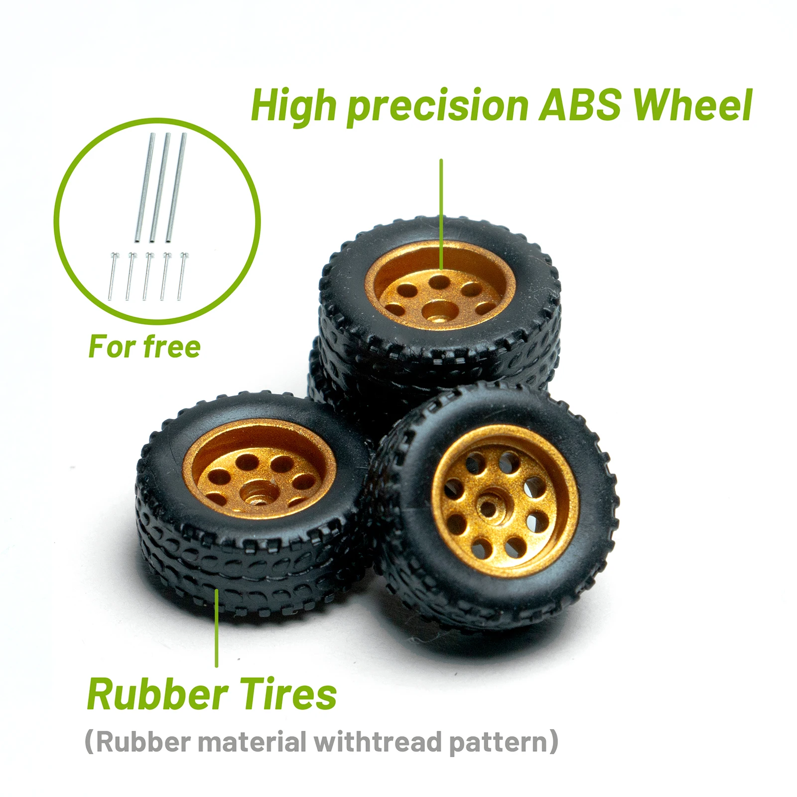 5 Sets 1/64 Off-Road Wheels 8 Holes 14mm Gold/Silver/Gold/Silver Series Windmill Wheels