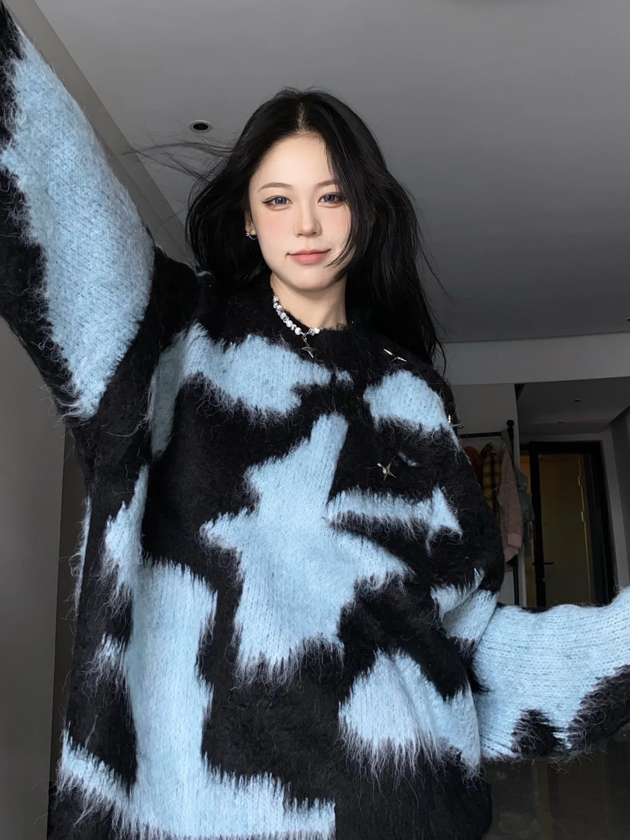 

BabyStudios Lazy Sle Knitted Sweater Women's round Ne Long Sve Plu Knitwear Autumn Winter Comfortable Soft Top